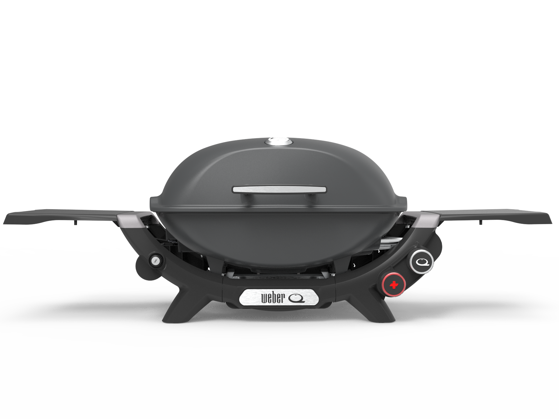 Weber Q 2800 plus front view in charcoal grey colour