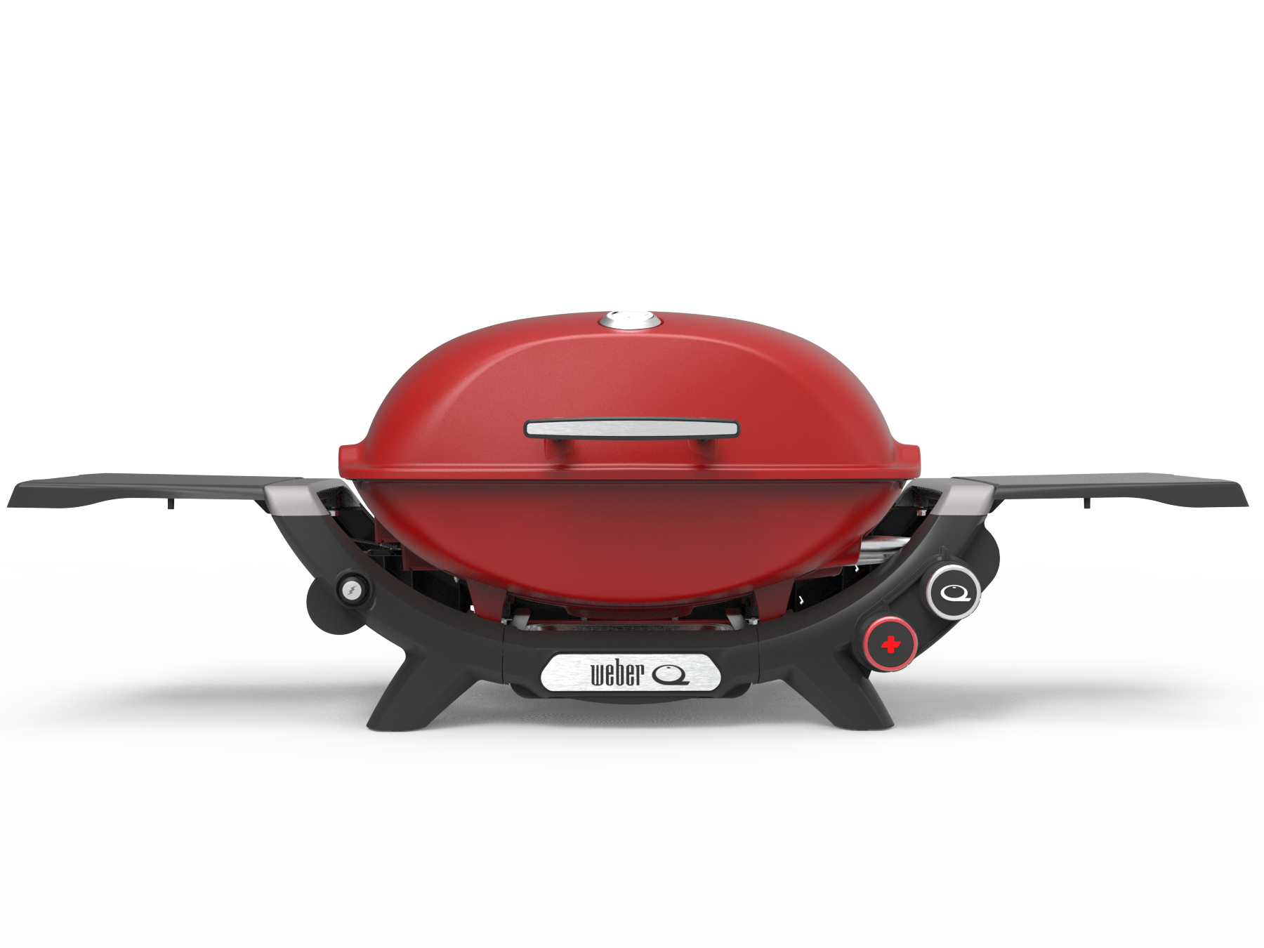 Weber Q 2800 plus front view in flame red colour