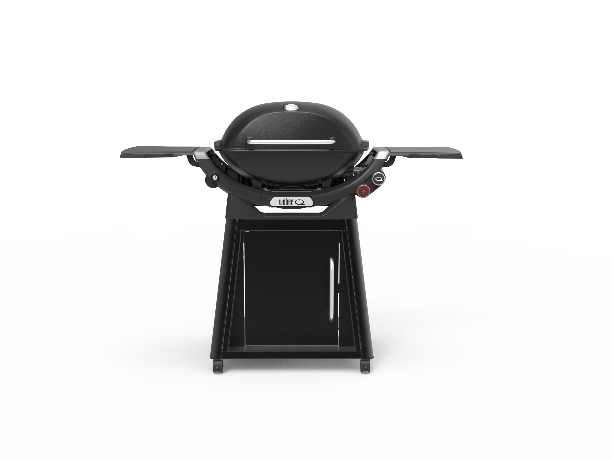 Weber Q 3200N plus front view in midnight black colour